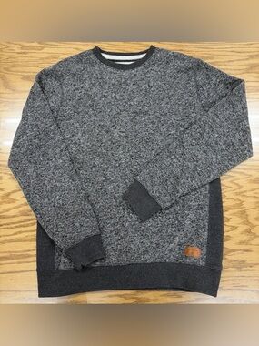 Quicksilver Crewneck Sweatshirt w/ Leather Logo Hit Gray Pullover Mens XL Y2K
